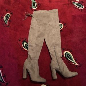 Brown Suede Thigh High Boots